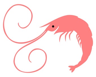 A very happy Shrimp SVG file with a big smile