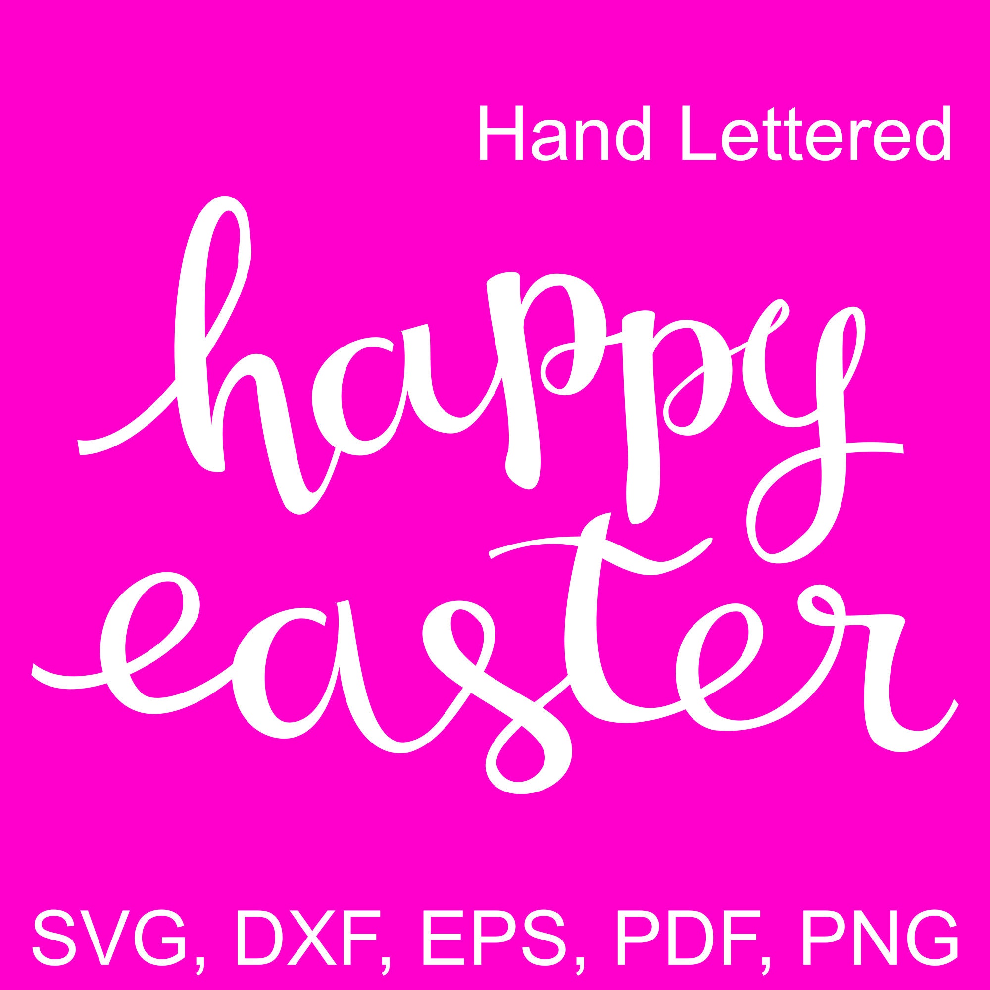 Happy Easter SVG file, handwritten calligraphy design to make Happy