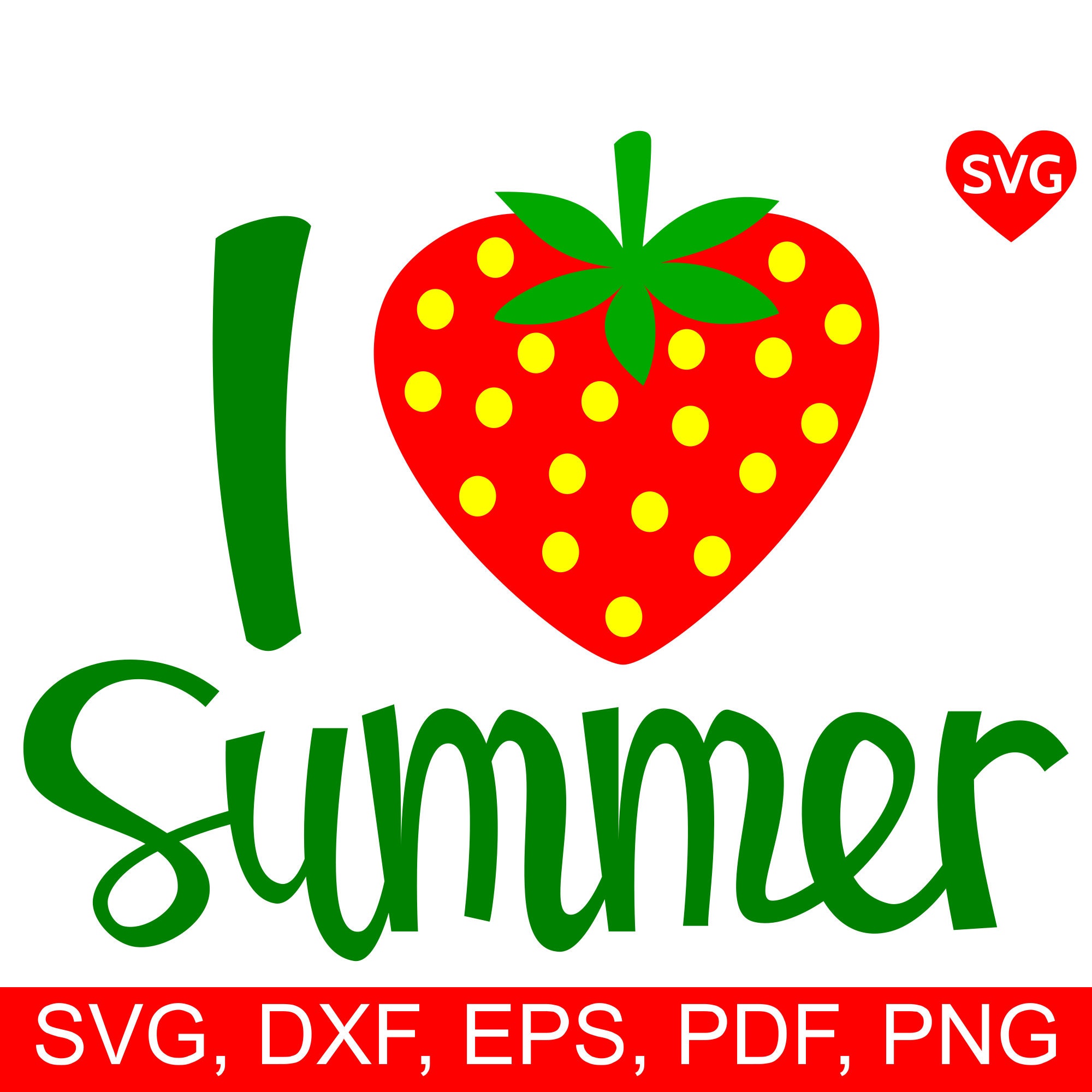 Download I Love Summer SVG File for Cricut and Silhouette with a ...