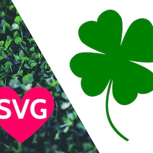 Archivo SVG de trébol de 4 hojas para Cricut & Silhouette, Clipart de trébol de 4 hojas Lucky, SHAMrock SVG, archivos SVG del Día de San Patricio, trébol de 4 hojas dxf