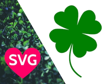 4 leaf clover SVG file for Cricut & Silhouette, Lucky 4 leaf clover clipart, Shamrock SVG, St Patrick's Day SVG files, 4 leaf clover dxf