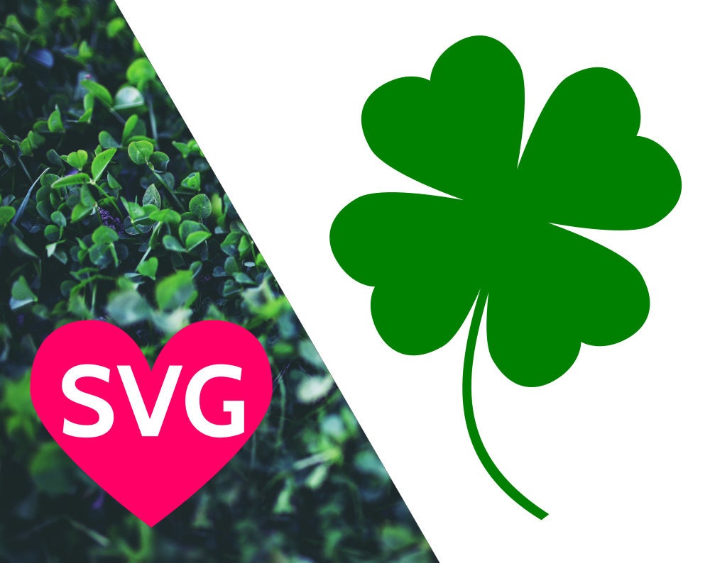 4 Leaf Clover Outline SVG, Lucky Clover SVG Vector Files