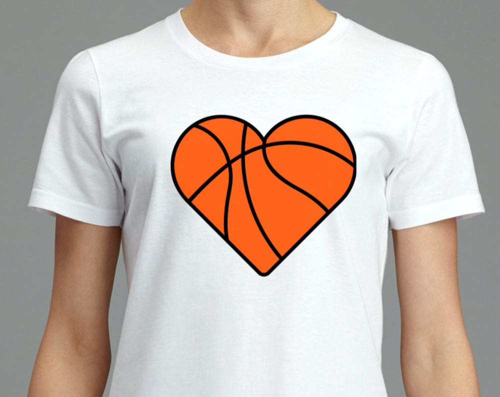 Basketball Heart SVG Cut File for Cricut & Silhouette, Heart shaped