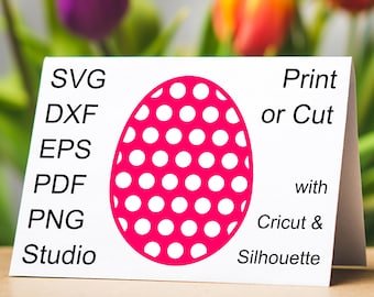 Easter Egg with Dots SVG file and printable clipart to make Easter cards, invites and gifts