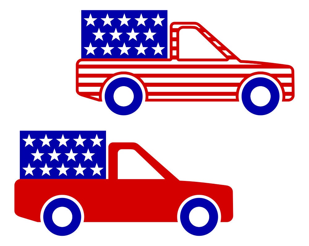 SVG 4th of July Picks Me Up! American Pick-up truck with ...
