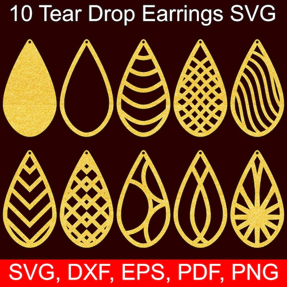 Download 10 Tear Drop Earrings SVG Files Tear Drop SVG Cut files for | Etsy