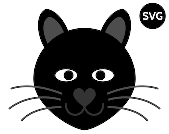 Black Panther SVG File for Cricut and Silhouette, a very cute black panther face design to make shirts, posters, party invites etc.