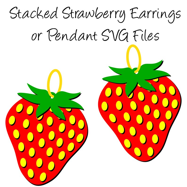 Download Strawberry Earrings SVG Files for Cricut Silhouette DIY | Etsy