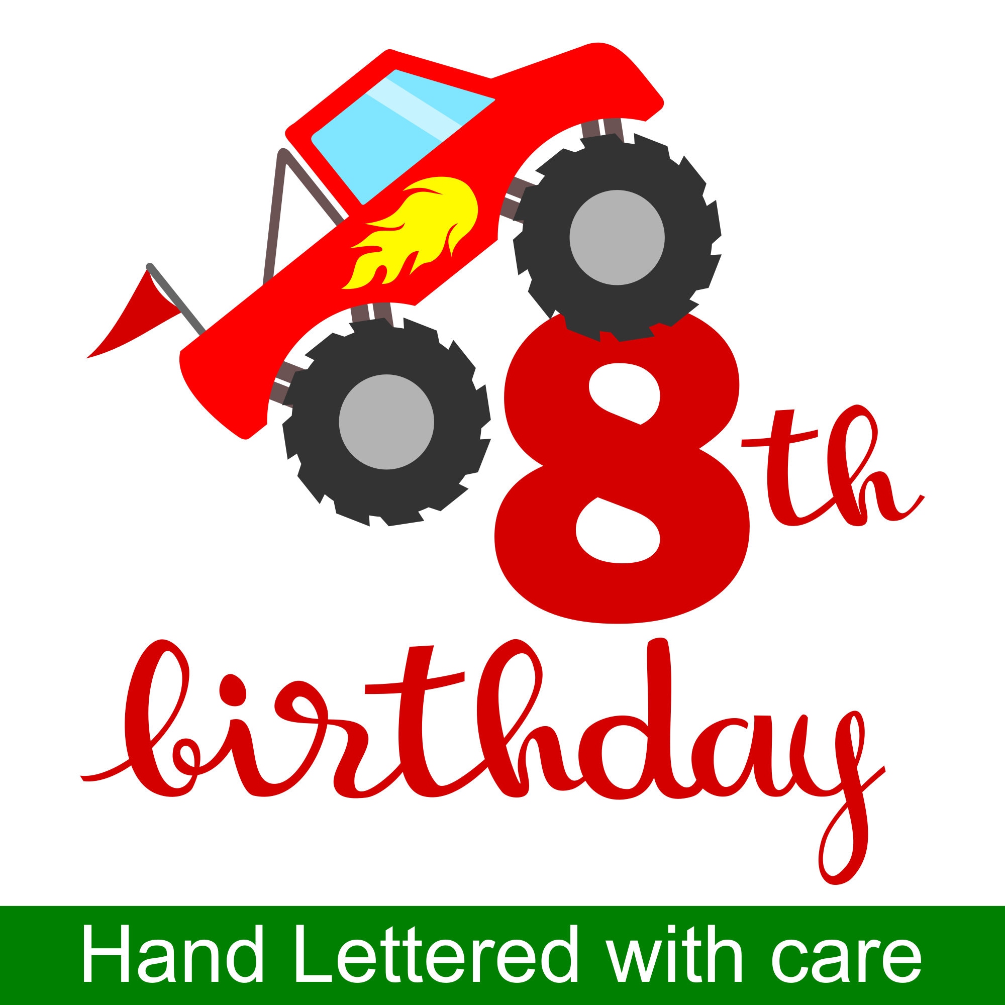 8th Birthday Boy SVG File Monster Truck Birthday SVG - Etsy Australia