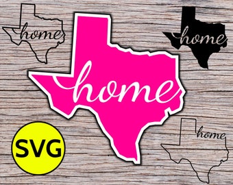Texas Home SVG Cut File for Cricut & Silhouette - Texas SVG Outline Clipart - Texas State Svg Design to make Texan Gifts for TX lovers