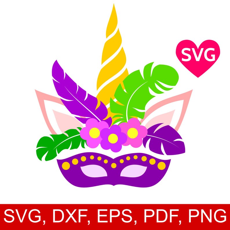 Download Mardi Gras Unicorn Face SVG file Mardi Gras SVG files ...
