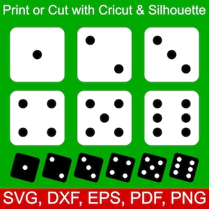 Würfel SVG Dateien, Würfel Set SVG, Die SVG, Glücksspiel svg, Casino svg, druckbare Würfel Clipart, Würfel dxf, Würfel Silhouette, Würfel Cricut, Würfel Formen