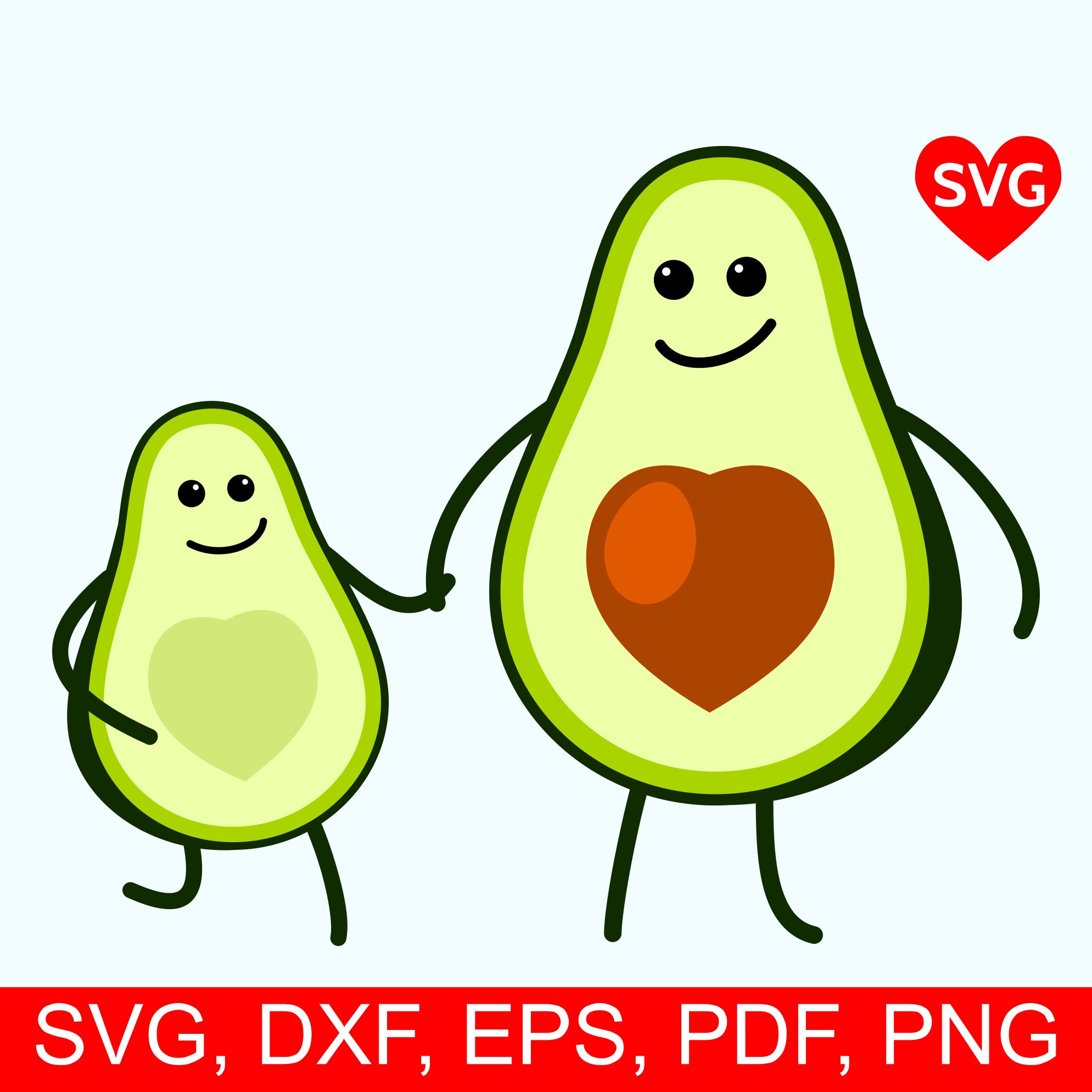 Download Avocado Kid And Mom Svg File Printable Avocado Mom Clipart Etsy