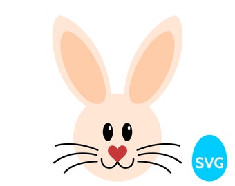 Cute Easter Bunny Face SVG file