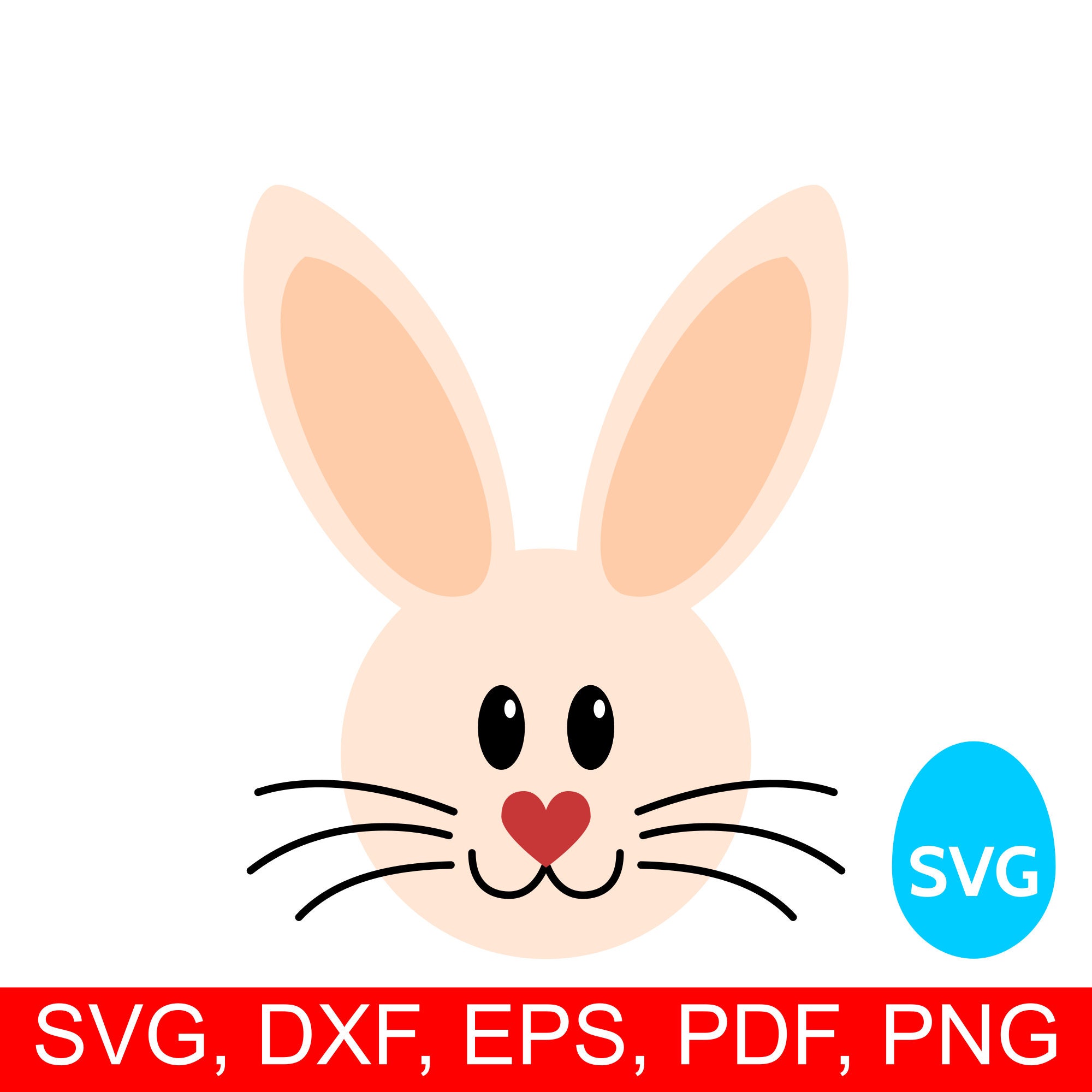 Cute Easter Bunny Face Svg File