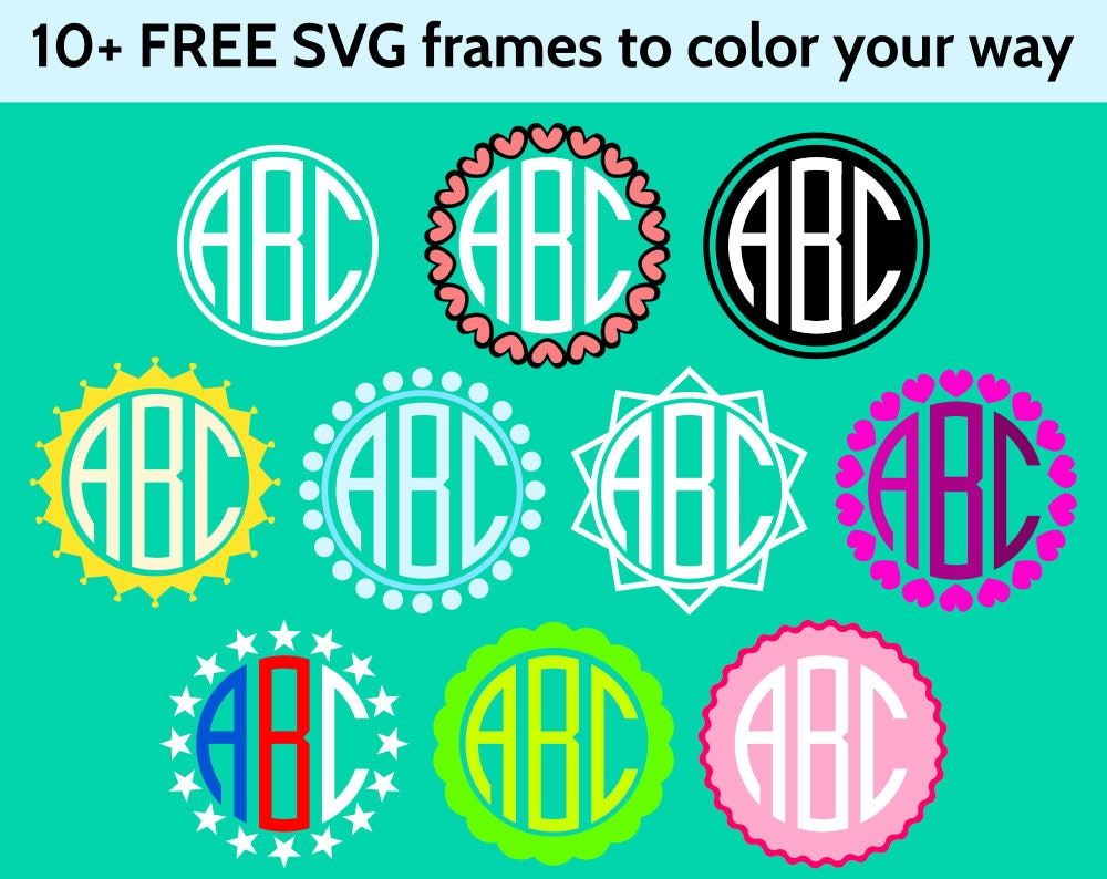 Svg Circle Monogram Font And Alphabet 10 Round Frames Round Monogram Font Svg Files For Cricut And Silhouette Round Monogram Svg Font