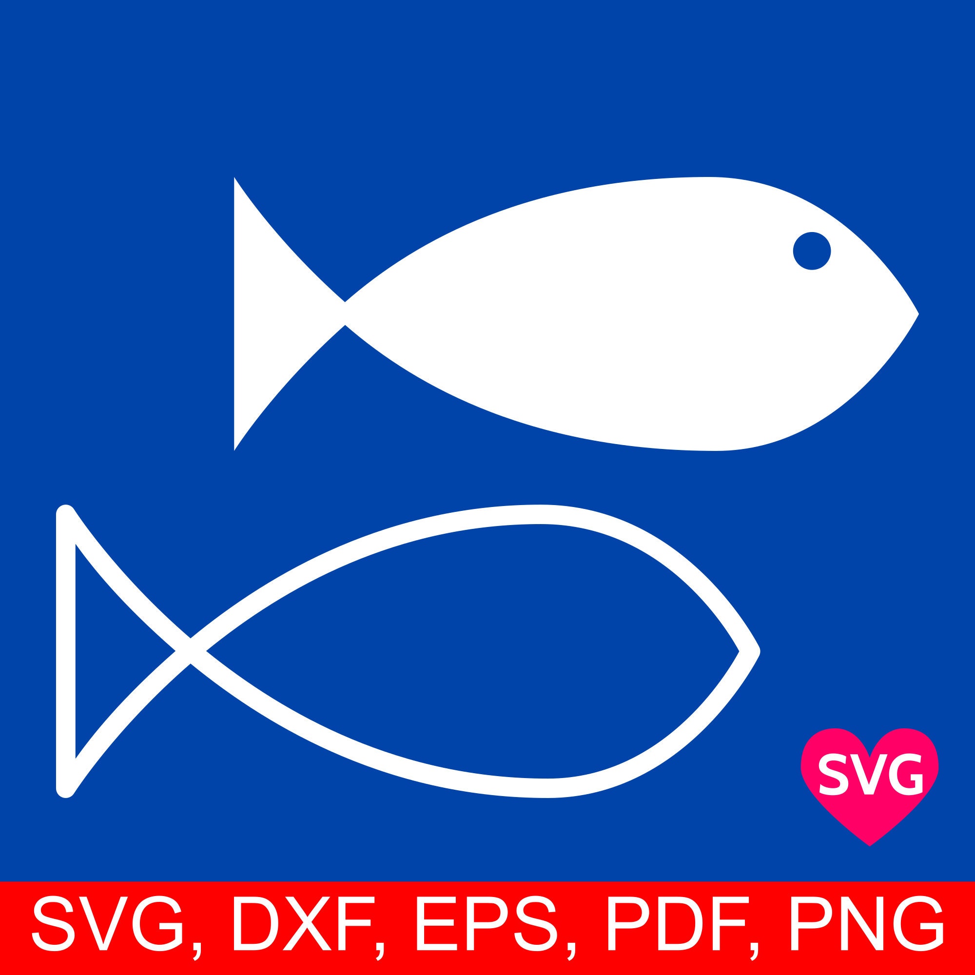 Fish SVG cut file and printable clipart, fish silhouette fish outline