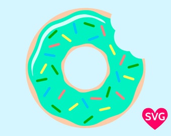 Half Eaten Donut SVG file for Cricut and Silhouette, somebody took a bite of this beautiful donut sprinkled with candy!