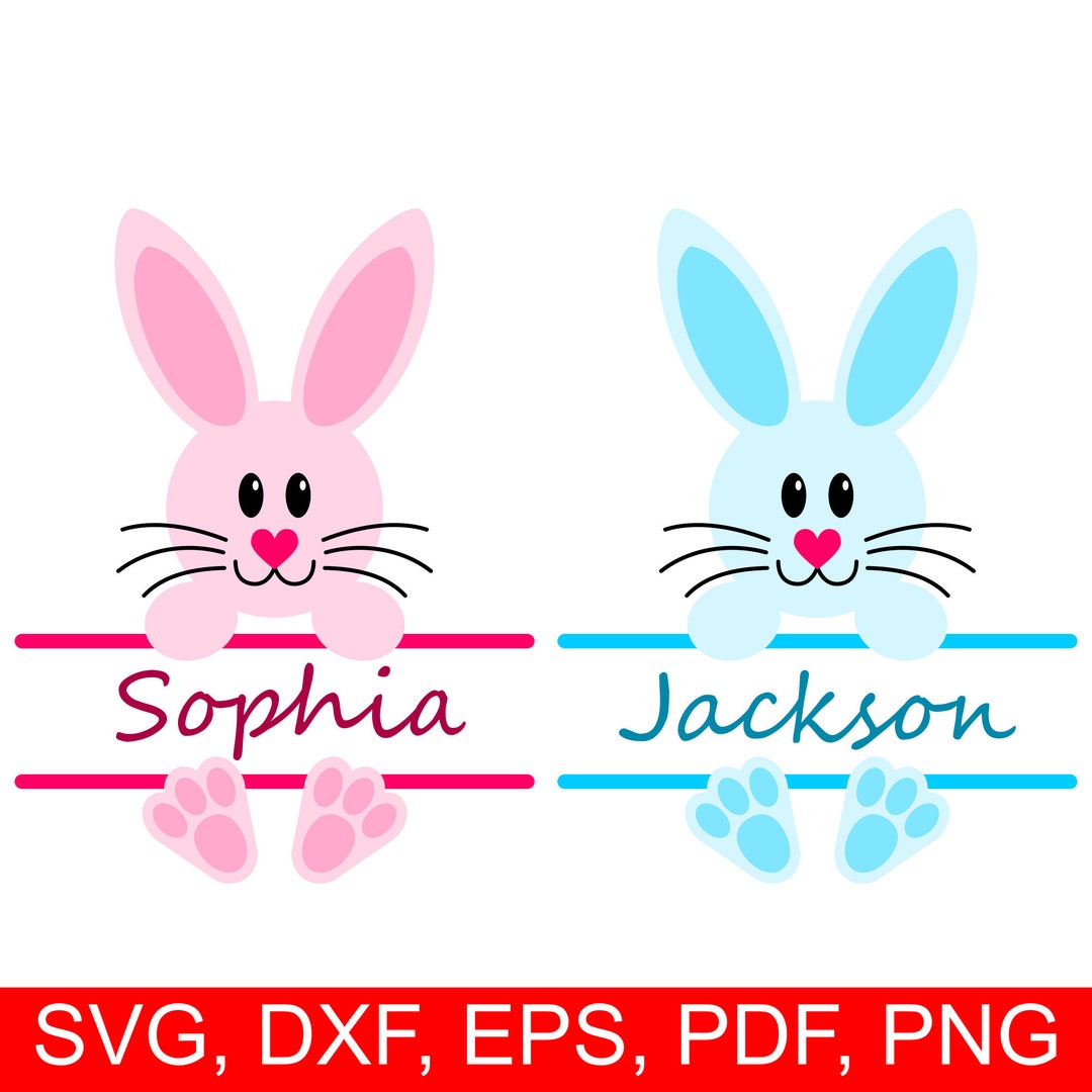 Easter Bunny SVG Monogram Frame for Girl and Boy, Easter Monogram Frame ...