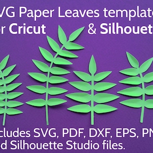 SVG Leaves for Cricut and Silhouette - SVG Leaf Set / Paper Leaves Template