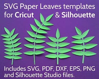 SVG Leaves for Cricut and Silhouette - SVG Leaf Set / Paper Leaves Template for papercraft flowers