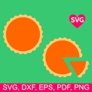 Pliki SVG Pumpkin Pie dla Cricut Silhouette, Pumpkin Pie Slice SVG, Clipart Homemade Pumpkin Pie, Projekt Baked Pumpkin Pie, Pumpkin Pie DXF