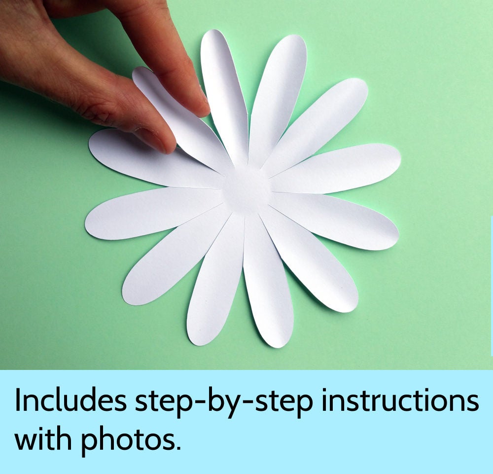 easy diy daisy gerbera paper flower template svg and pdf