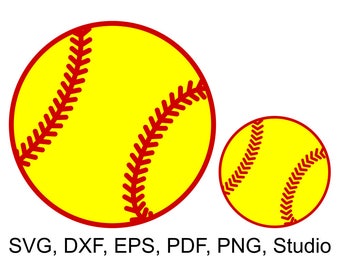 Softball Ball SVG file for Cricut & Silhouette, Softball SVG cut file, Softball ball clipart PDF, Softball ball dxf, Softball ball clip art