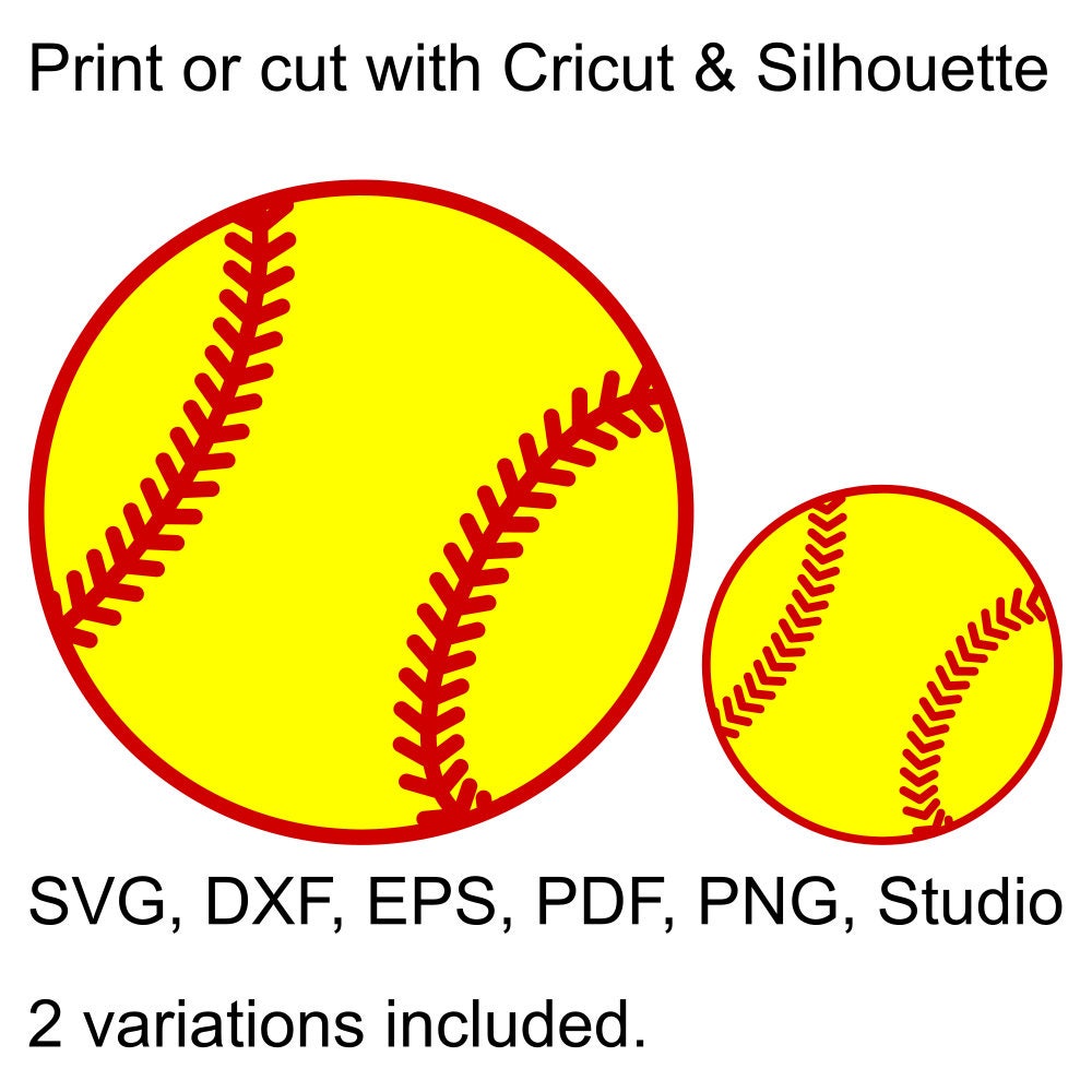 Download Softball Ball SVG file for Cricut & Silhouette paper and vinyl cutting machines and printable ...