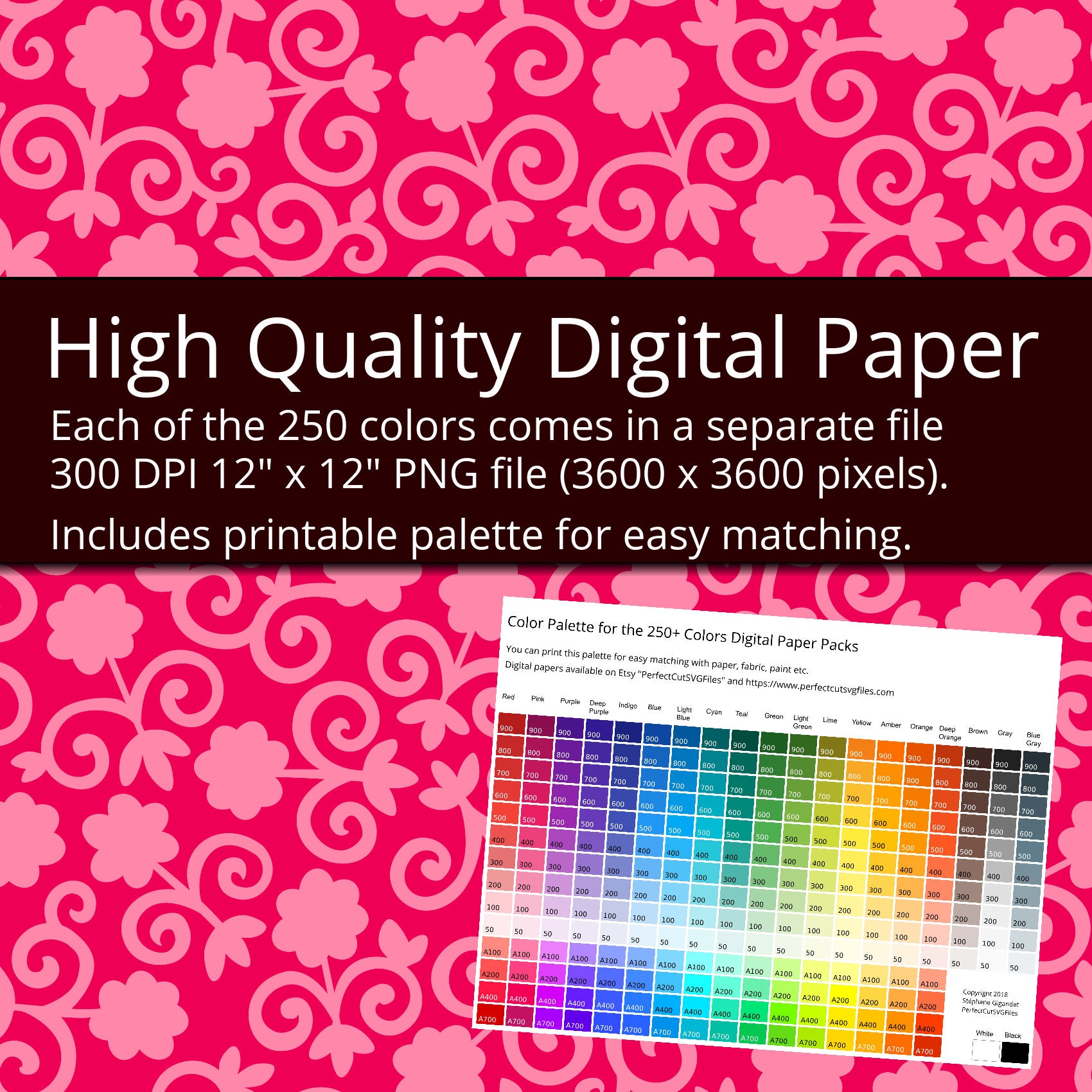 stamped tinted flower digital paper pack vintage flower digital flower digital paper