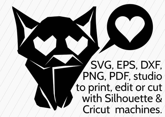 Adorable Svg Origami Cat With Loving Eyes Cute Kitten Svg Cut Etsy