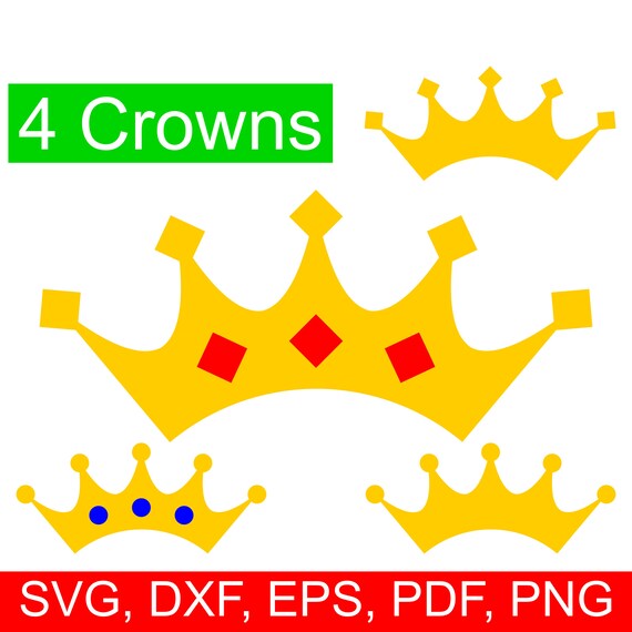 Download 4 Crown Svg Bundle Tiara Svg Gold Crown With Diamonds And Etsy