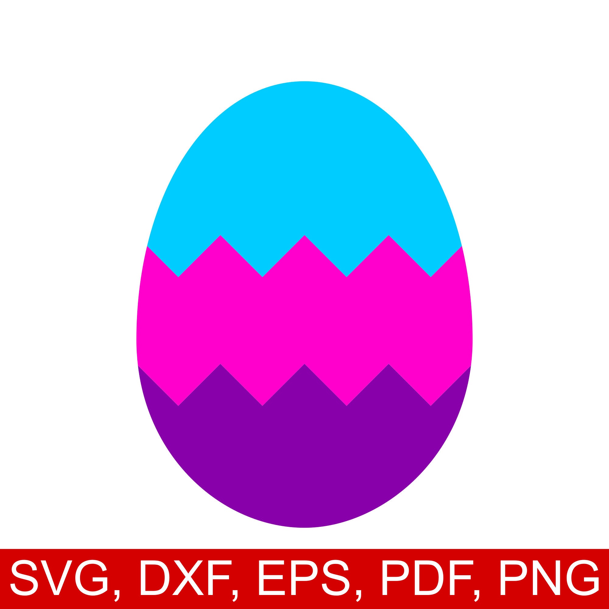 Download Banded Easter Egg Svg File And Printable Colored Easter Egg With Chevron Bands Clipart To Make Easter Egg Hunt Cards And Yard Signs