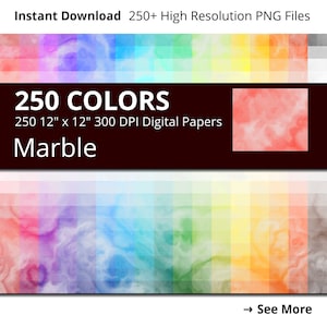 Marble Paper Digital Paper Pack, 250 Colors Marble Texture Scrapbooking Paper Download, Rainbow Colors Stone Marble Pattern Background