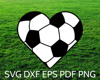 SVG Soccer Heart Ball design and cut file for Cricut & Silhouette for boys and girls who love soccer! SVG Soccer Ball Heart Clipart