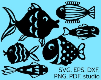 SVG Fish Cut Files for Cricut & Silhouette. Vector fishes design for cutting, perfect for summer craft projects