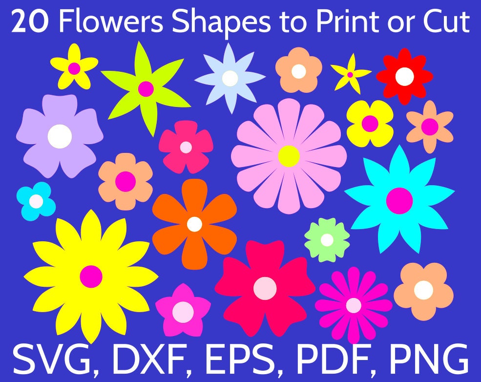 Download 20 SVG Flowers Shapes to Print or Cut with Cricut ...