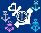 Love Anchor SVG File + SVG Monogram Frames - Nautical Clipart - SVG Anchor for Cricut and Silhouette