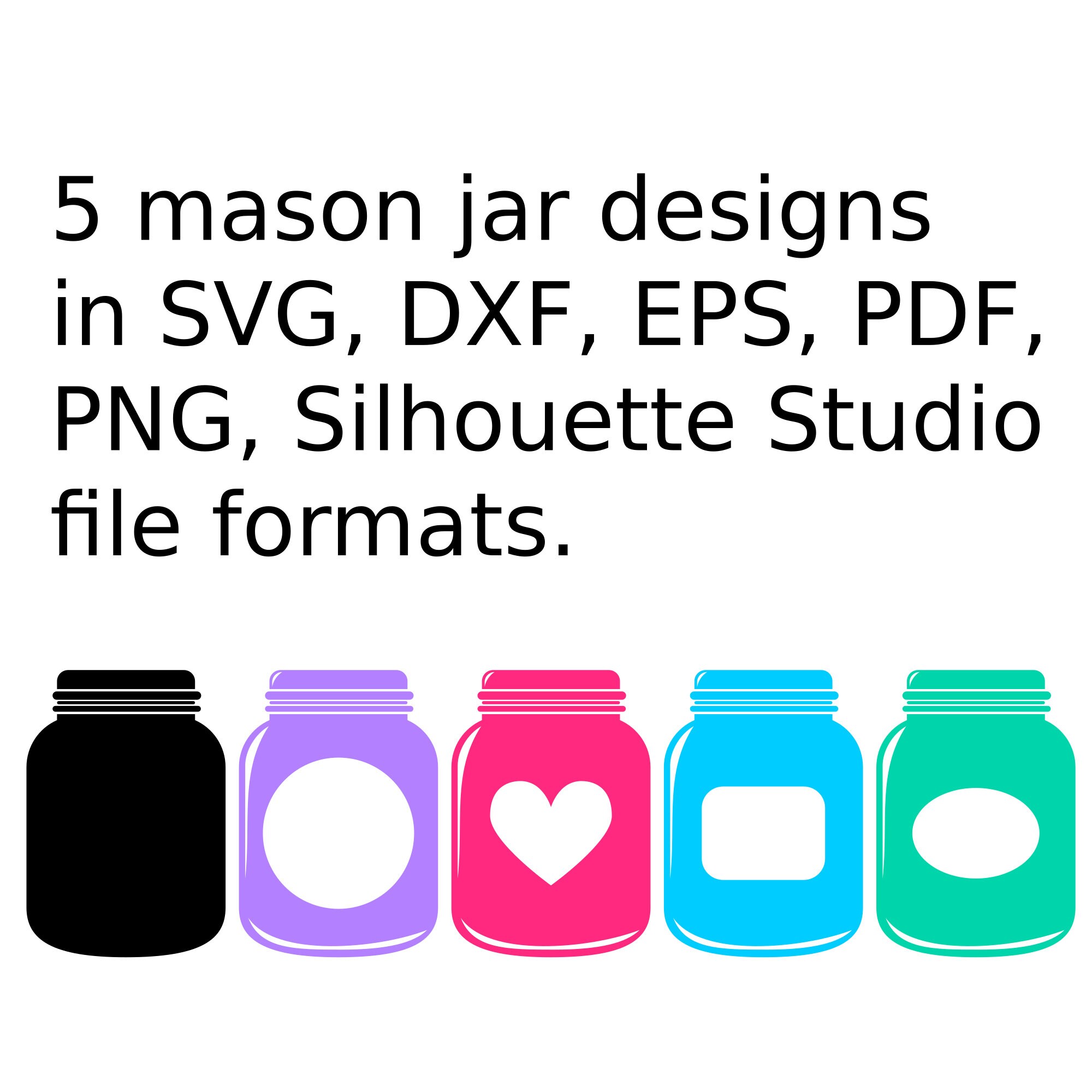 Download Mason Jars Svg Files With Labels And Monogram Frame For Cricut And Silhouette SVG, PNG, EPS, DXF File