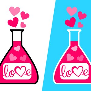 Valentine&#39;s Day Love Potion SVG file, Love Potion clipart PDF, Valentine SVG files, Love svg, Printable Love Potion clip art, Valentines svg