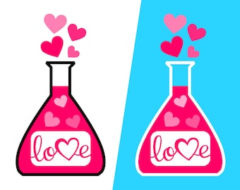 Valentine's Day Love Potion SVG file, Love Potion clipart PDF, Valentine SVG files, Love svg, Printable Love Potion clip art, Valentines svg