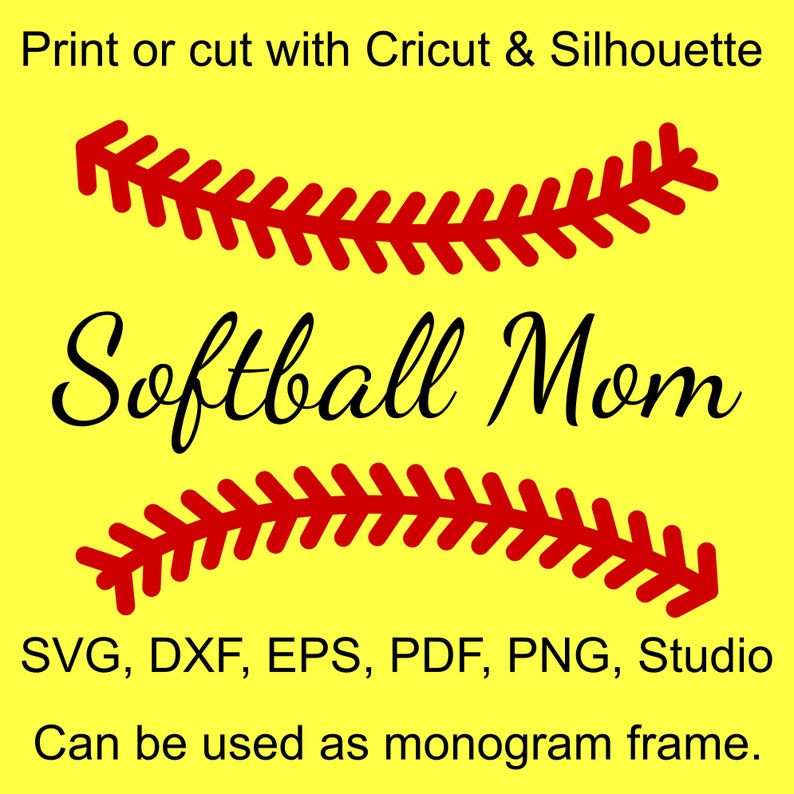 Download Clip Art Softball Stich Svg Softball Laces Svg File For Cricut Softball Stitches Svg Files Softball Split Monogram Frame Svg Files For Silhouette Art Collectibles