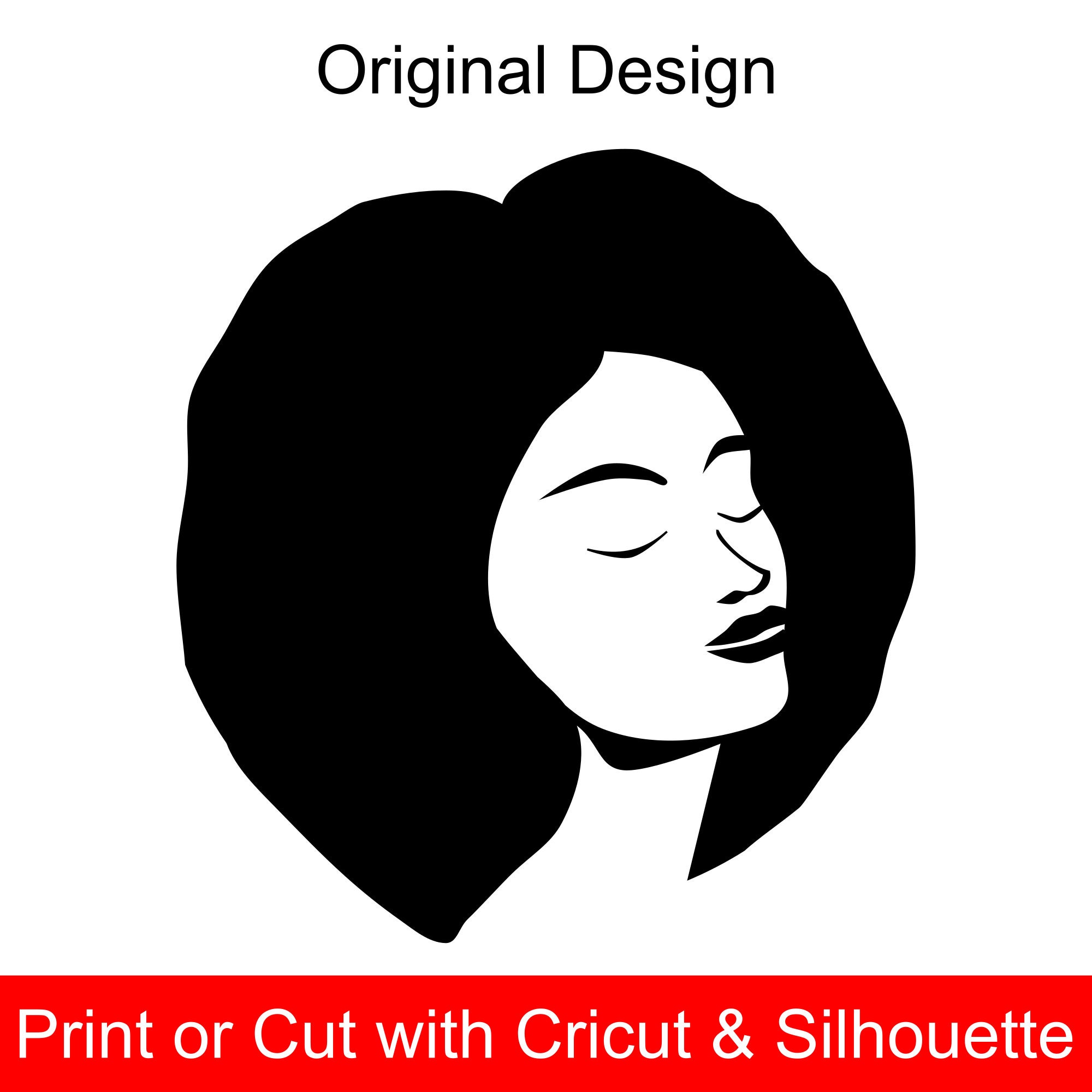 Download Afro Woman SVG File for Cricut and printable clipart, Silhouette of a beautiful black woman with ...