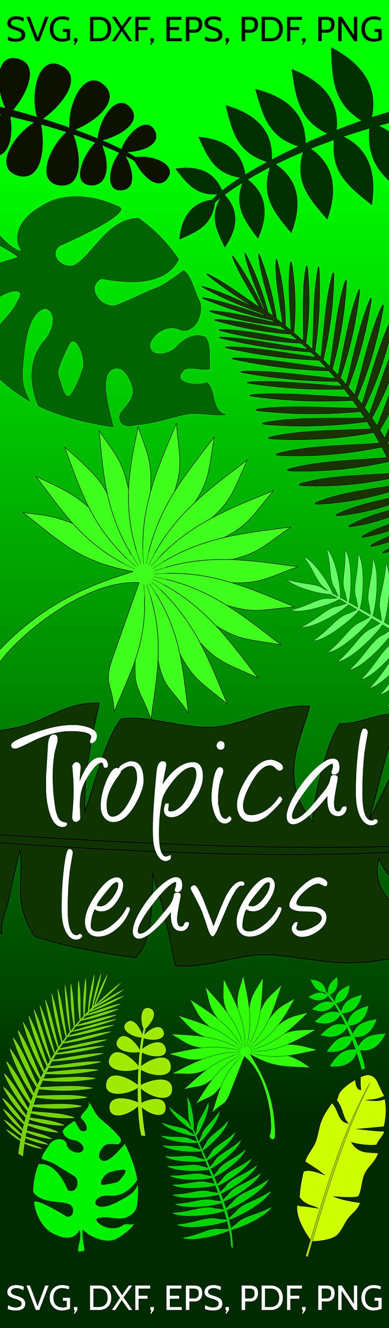 Download 7 Jungle Tropical Leaves SVG Cut Files for Cricut / | Etsy