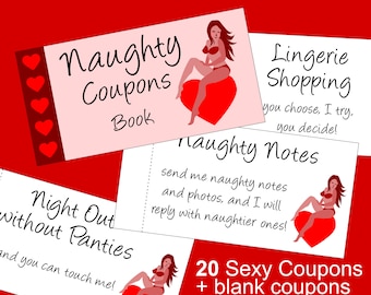 Valentine's Day Gift for Him: Sexy Printable Naughty Coupons Book with Sex Coupons that are guaranteed to please your husband or boyfriend!