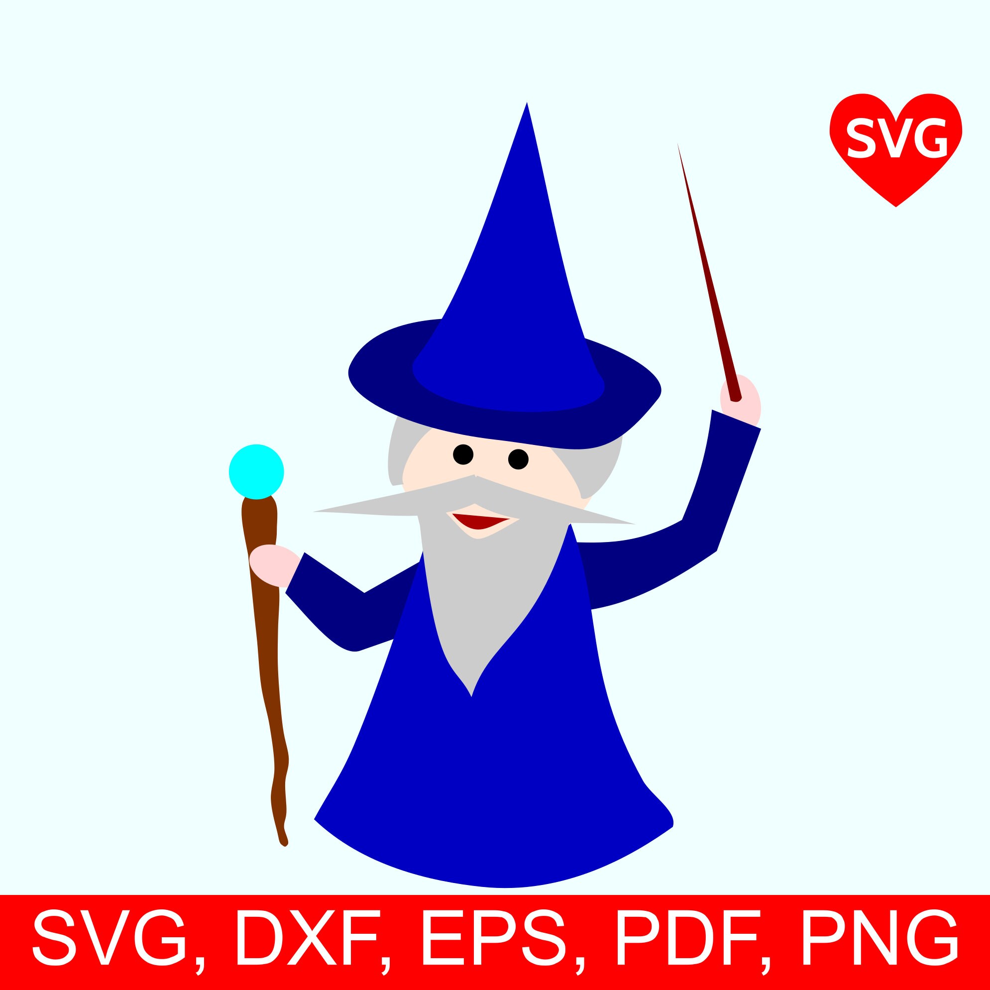 Download Cute Wizard SVG, Sorcerer SVG File for Cricut and Silhouette, Magician SVG, Magic svg files ...