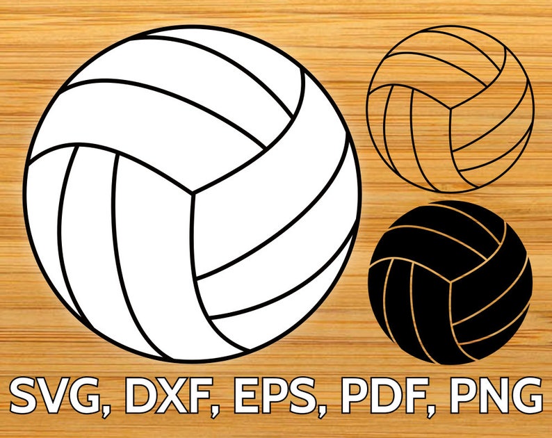 Volleyball Ball SVG Design, Cut file for Cricut & Silhouette, SVG Volley Ball Vector Clipart, dxf, eps, png, pdf files image 1