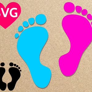Baby Footprint SVG, Baby Feet SVG, Baby Foot SVG, Baby Foot Print svg file for Cricut & Silhouette, Baby Shower svg design dxf, pdf, png