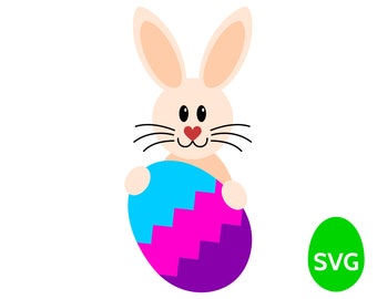 Easter Egg Hunt SVG files: Easter Bunny and Easter Egg SVG cut files and printable clipart