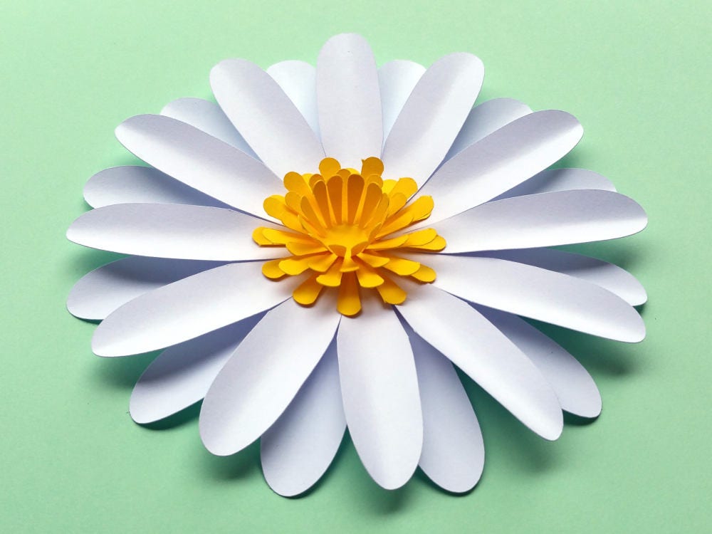 Download Easy Diy Daisy Gerbera Paper Flower Template Svg And Pdf To Cut With A Cricut Or Silhouette Or Print And Handcut Daisies Digital Tutorial